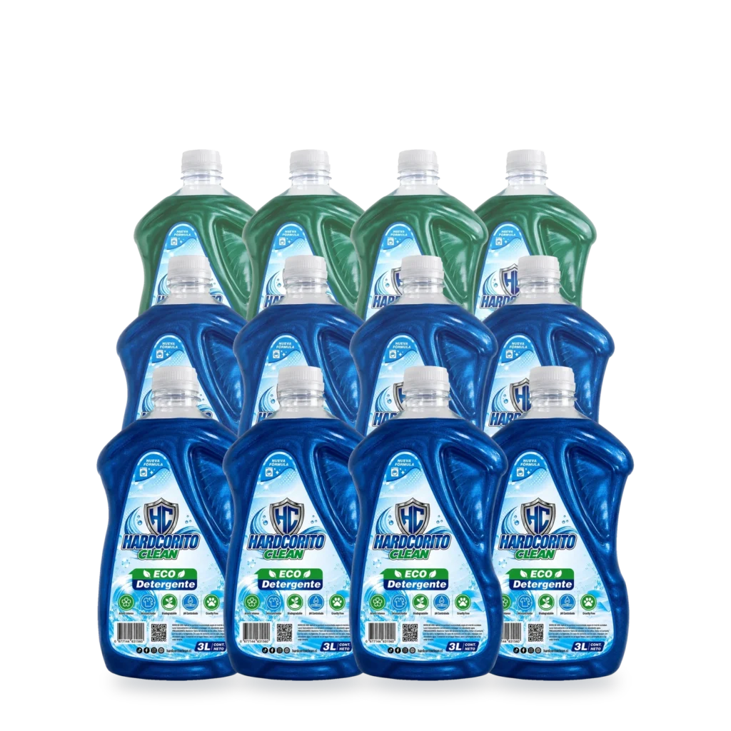 Pack de 12 botellas, 8 azules y 4 verdes